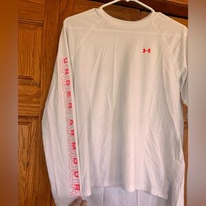 🤍Under Armour Women’s White & Pink Long Sleeve
